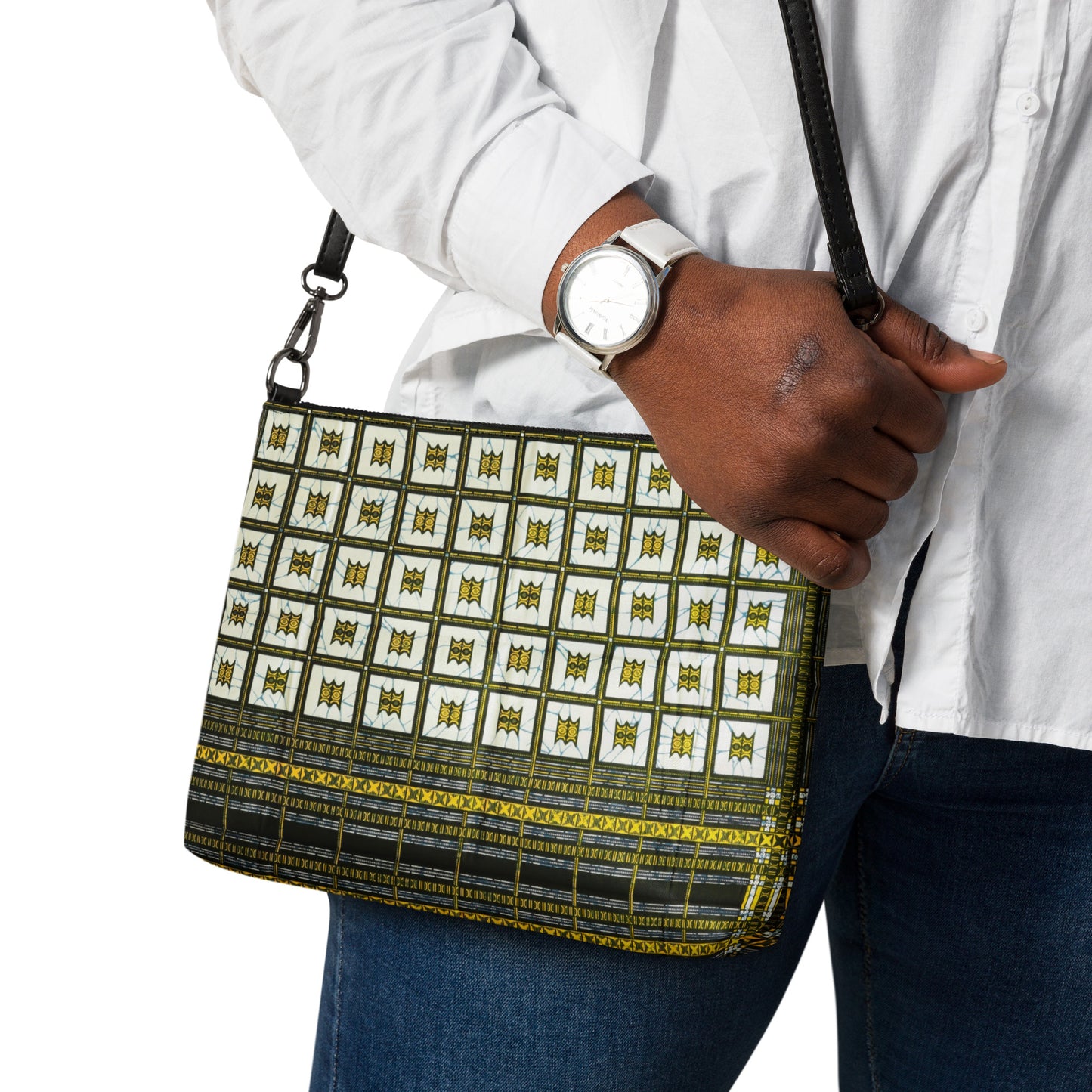 Yellow Ethnic Ankara Crossbody Bag