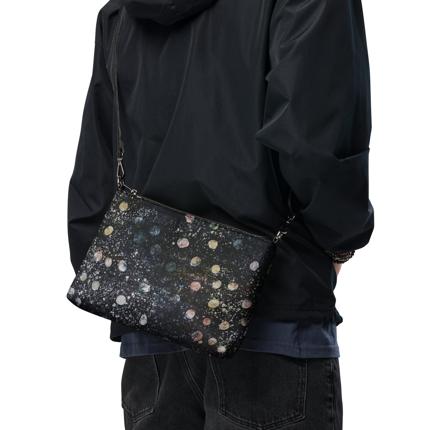 Black African Dots Adrire Crossbody Bag