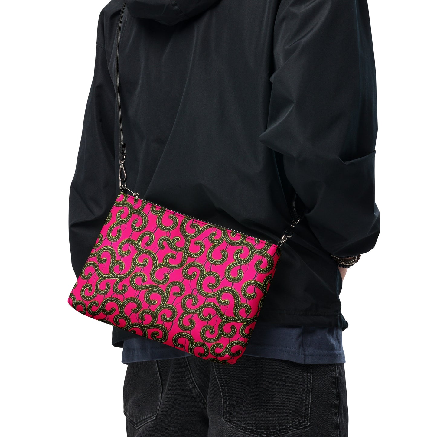 Pink Ankara Crossbody Bag