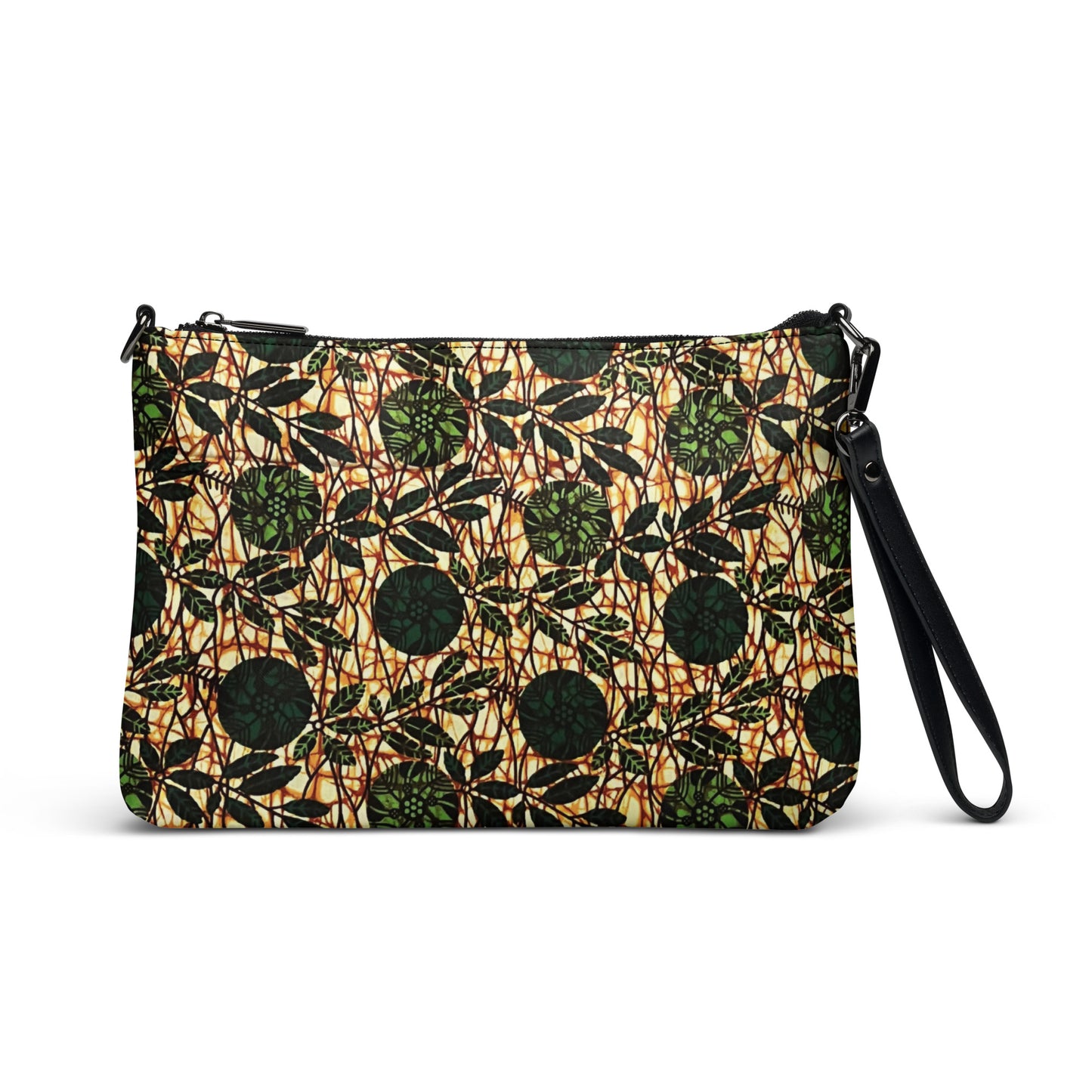 Green Leaf Wine Ankara Crossbody Bag