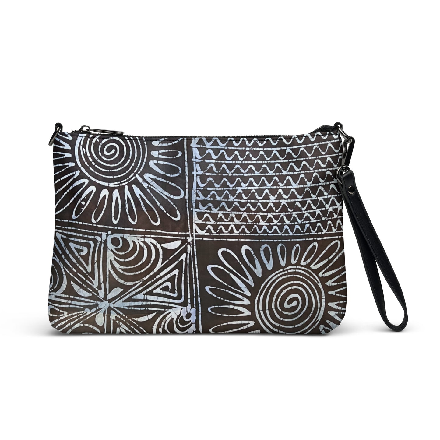 Abstract Cyan Blue Adire Crossbody Bag