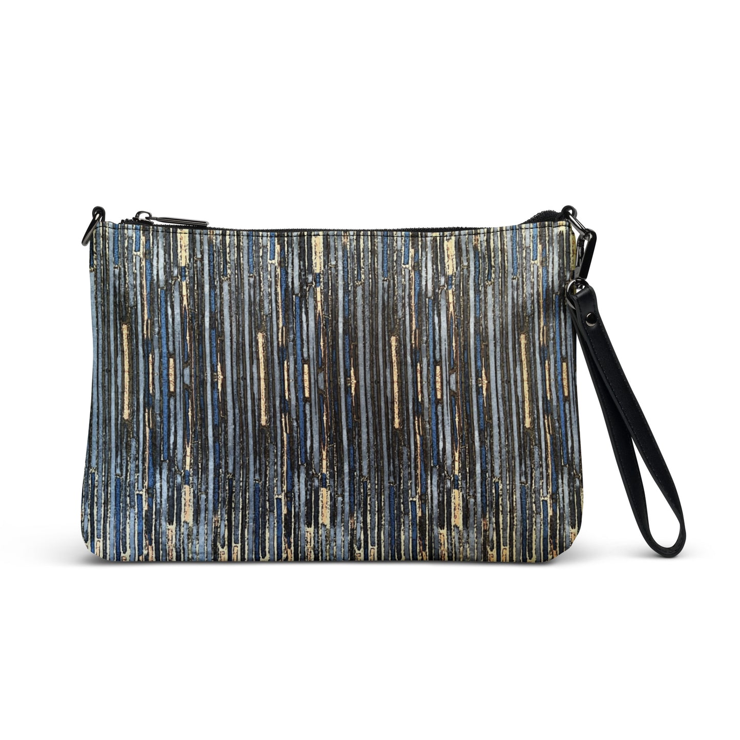 Blue Peach Stripes African Print Ankara Crossbody Bag