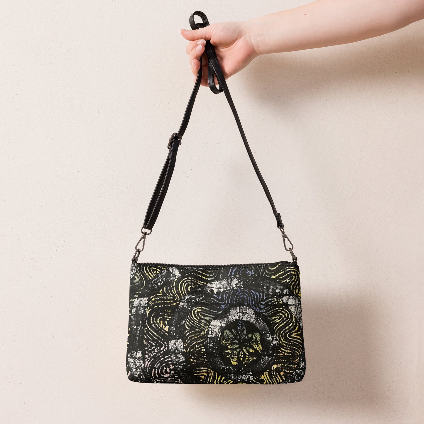 Circles And Swirls Indigo Adire Crossbody Bag
