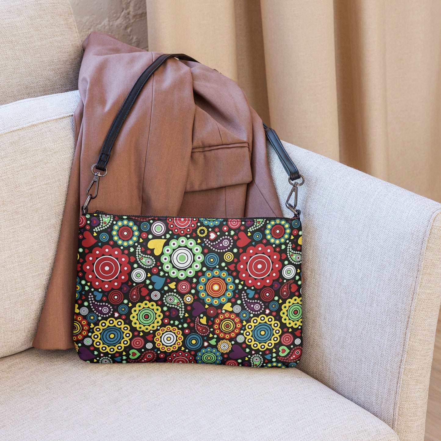 Colourful Mandala African Print Crossbody Bag