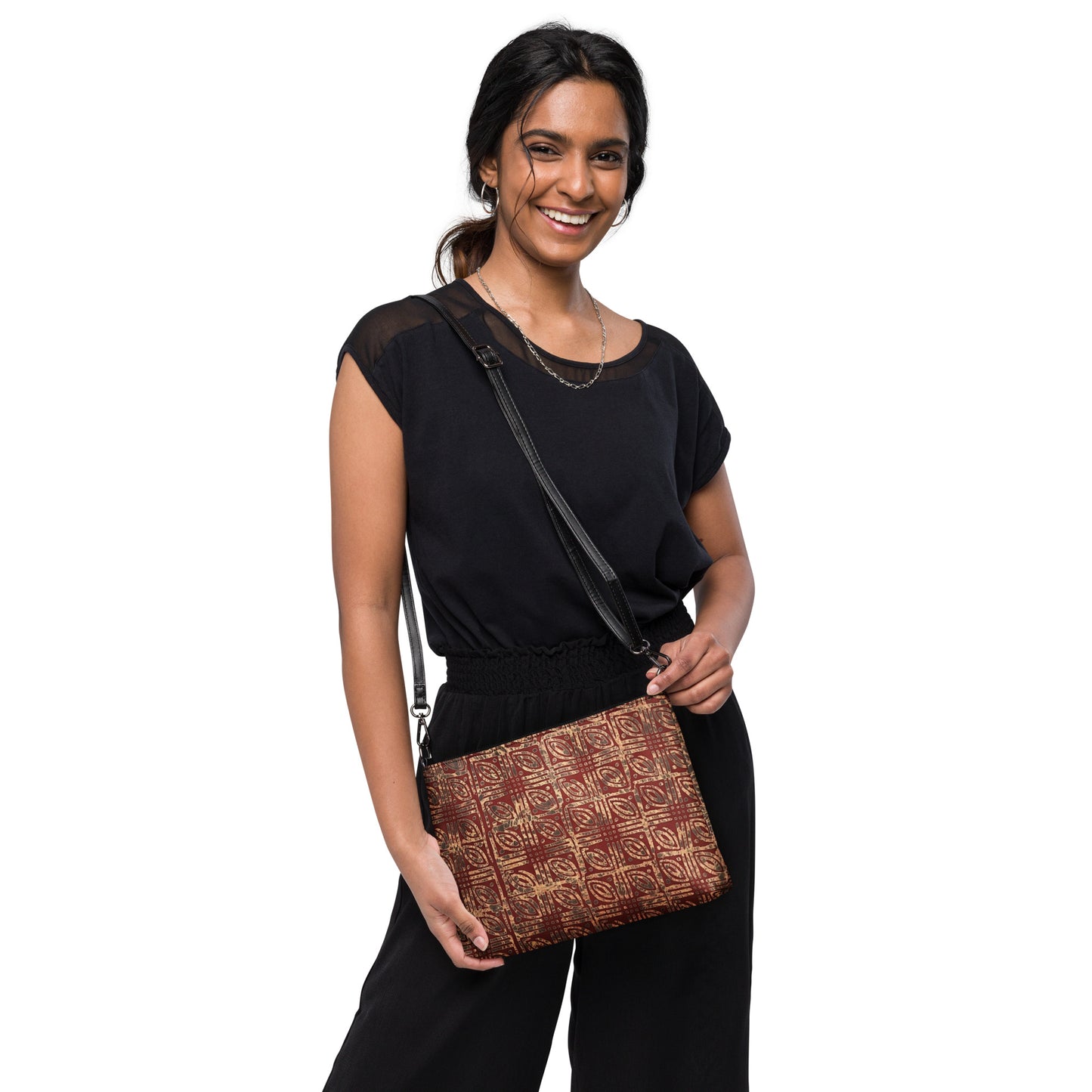 Copper And Gold Adire Crossbody Bag