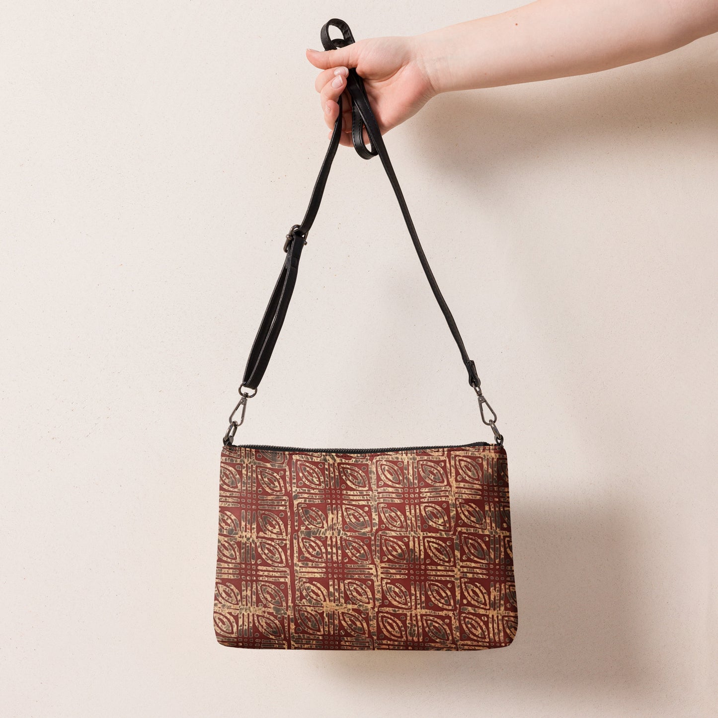 Copper And Gold Adire Crossbody Bag