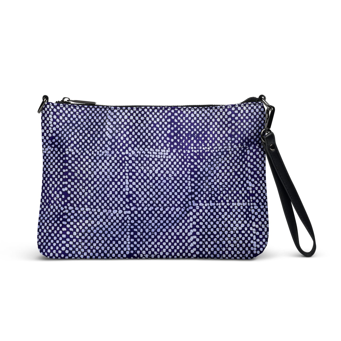 Purple And White Polka Dots Adire Crossbody Bag