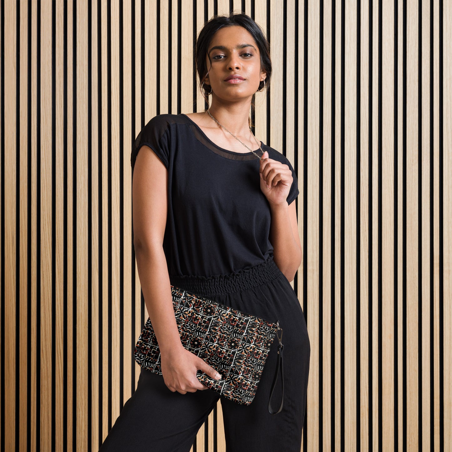 Red Black Abstract Pattern Crossbody Bag