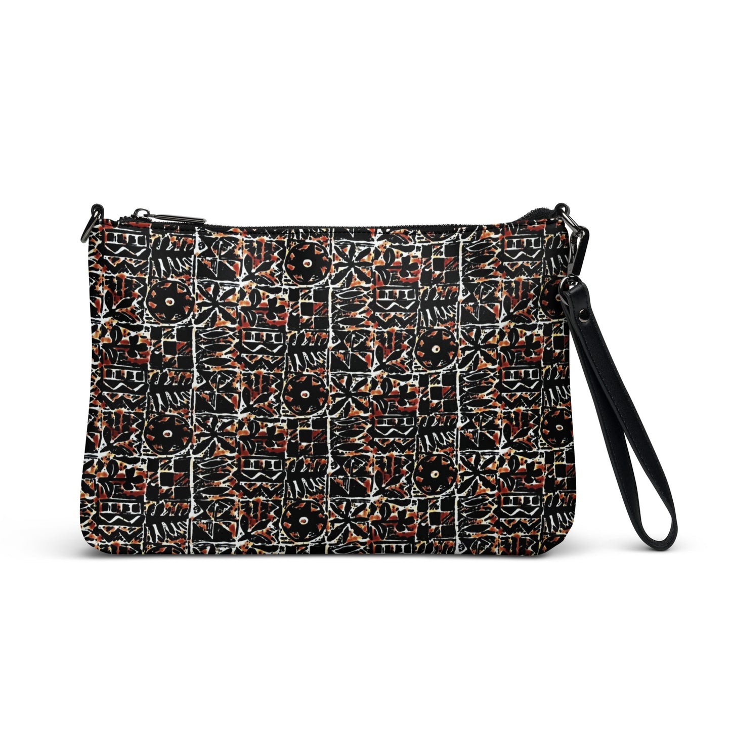 Red Black Abstract Pattern Crossbody Bag