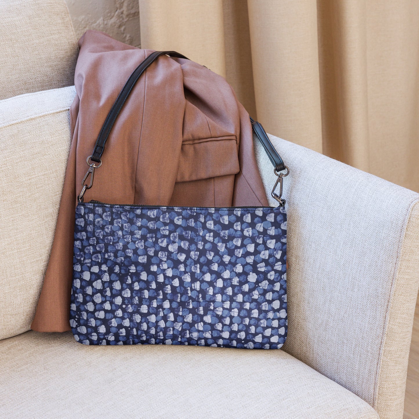 Blue Dotted Adire Crossbody Bag