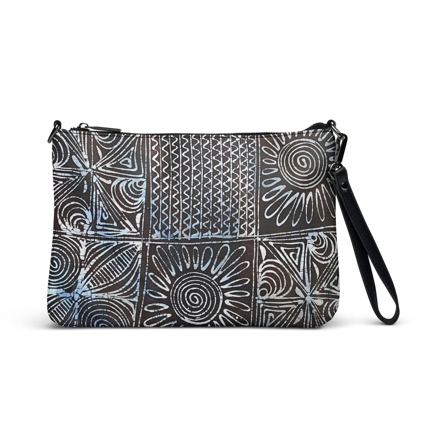 Abstract Cyan Adire Crossbody Bag