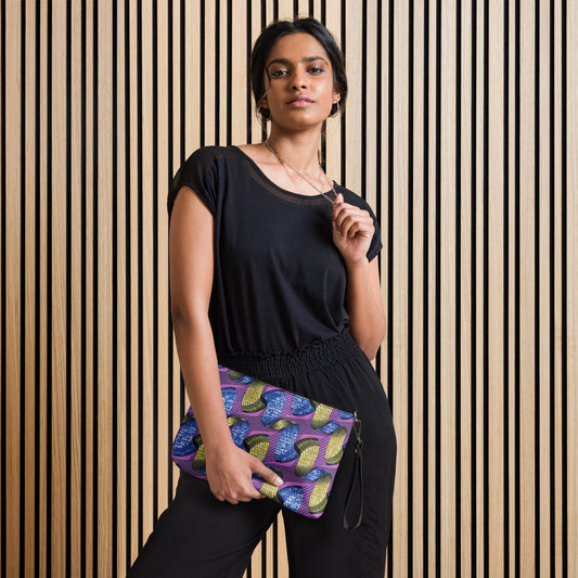 Blue Green Pink Ankara Crossbody Bag