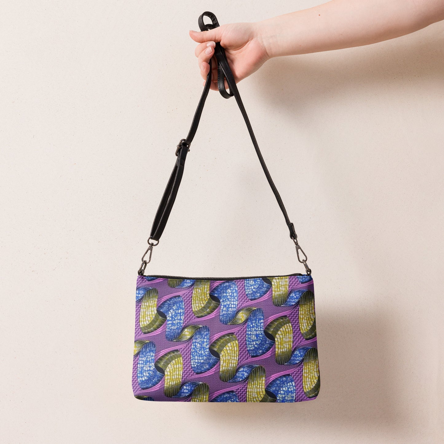 Blue Green Pink Ankara Crossbody Bag