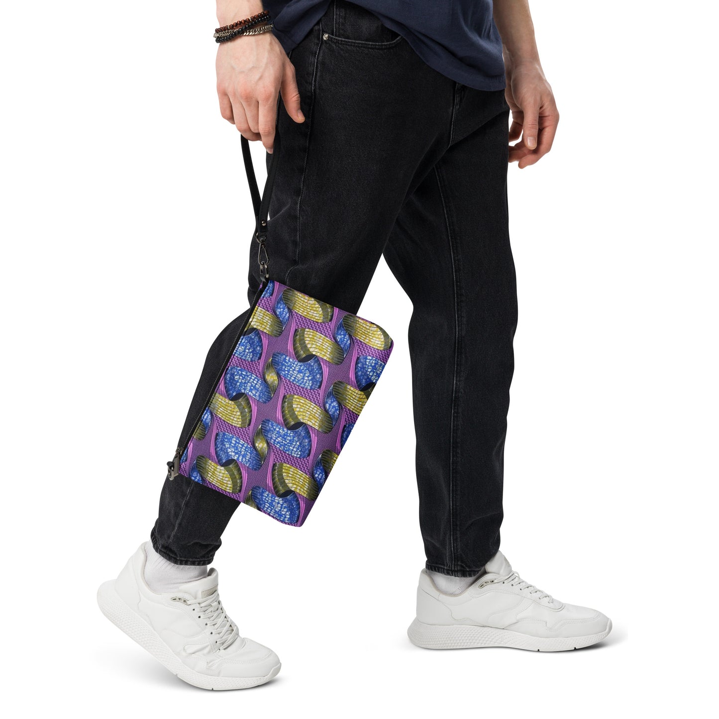 Blue Green Pink Ankara Crossbody Bag