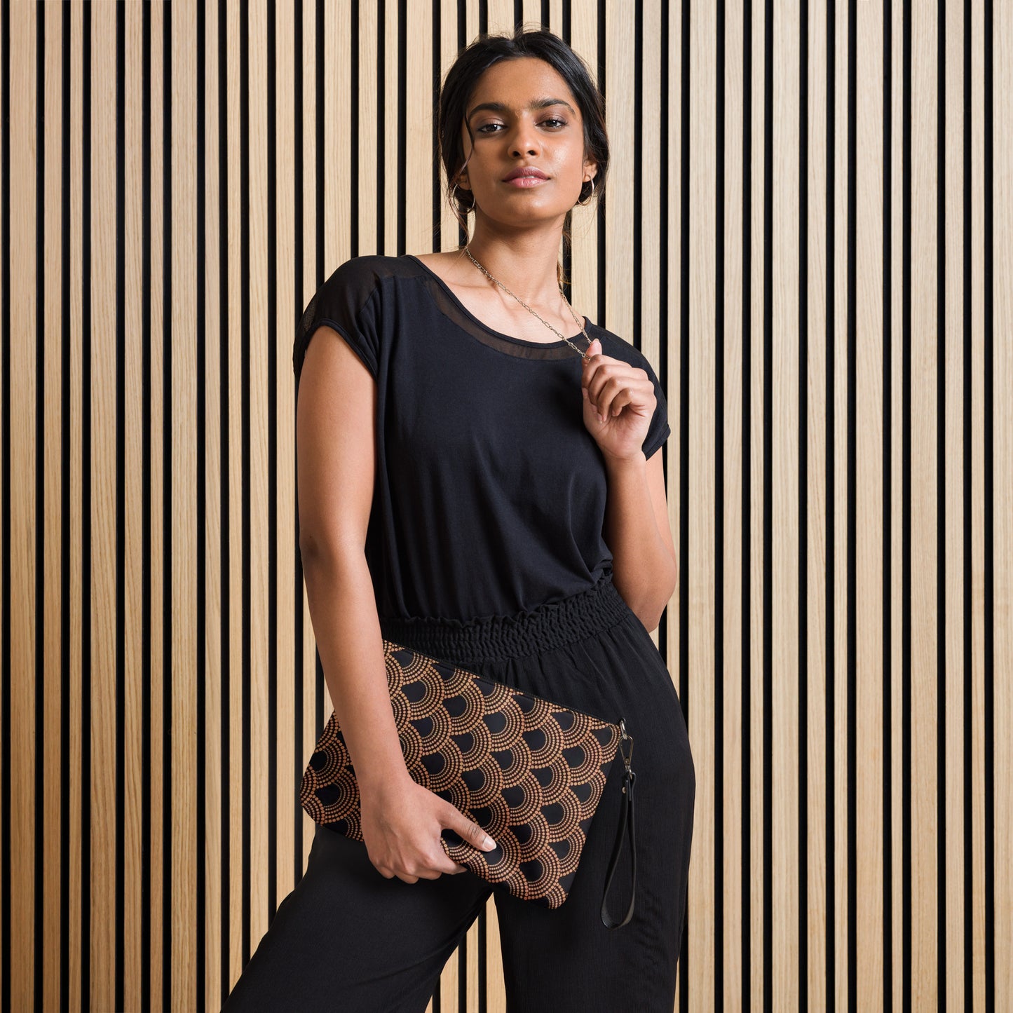 Brown Abstract Ankara Crossbody Bag