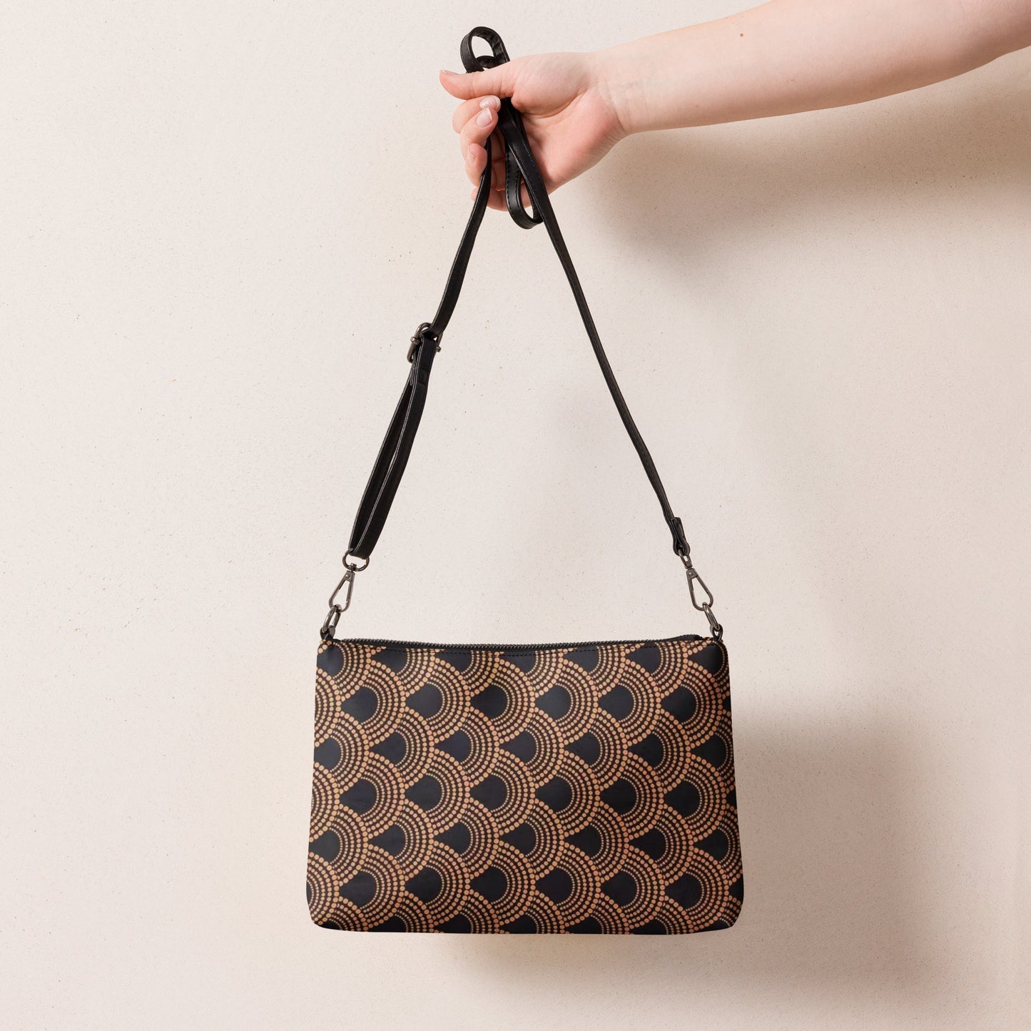 Brown Abstract Ankara Crossbody Bag