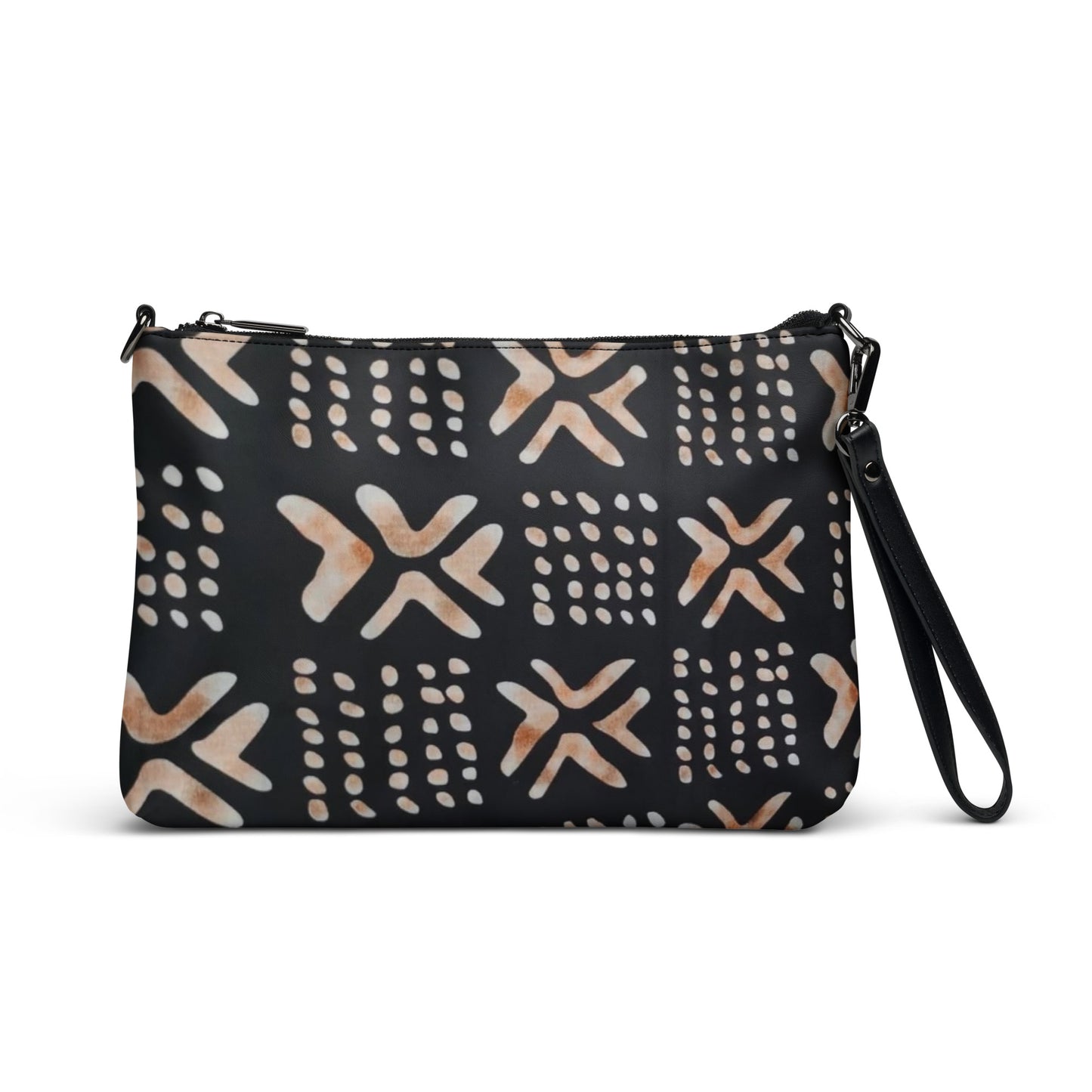 Brown Abstract Square Ankara Crossbody Bag