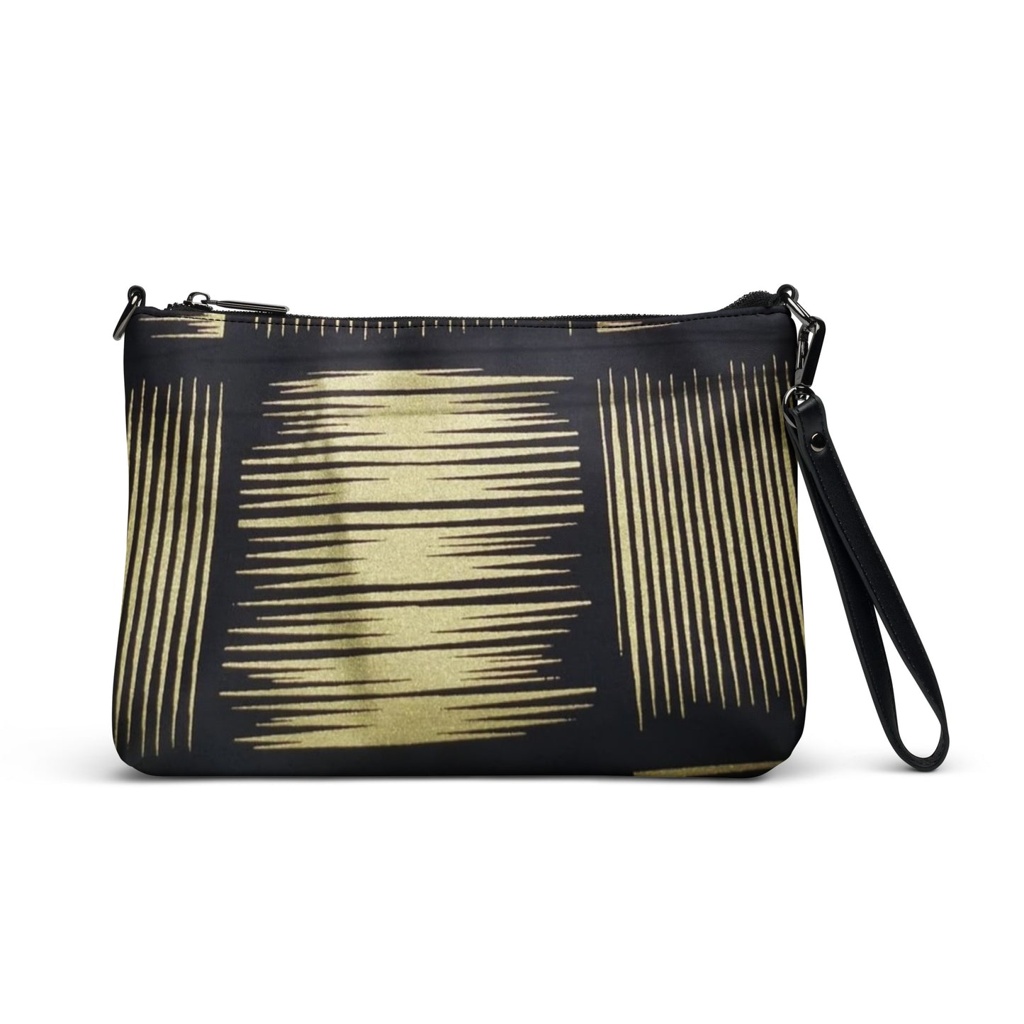 Cream Black Ankara Crossbody Bag