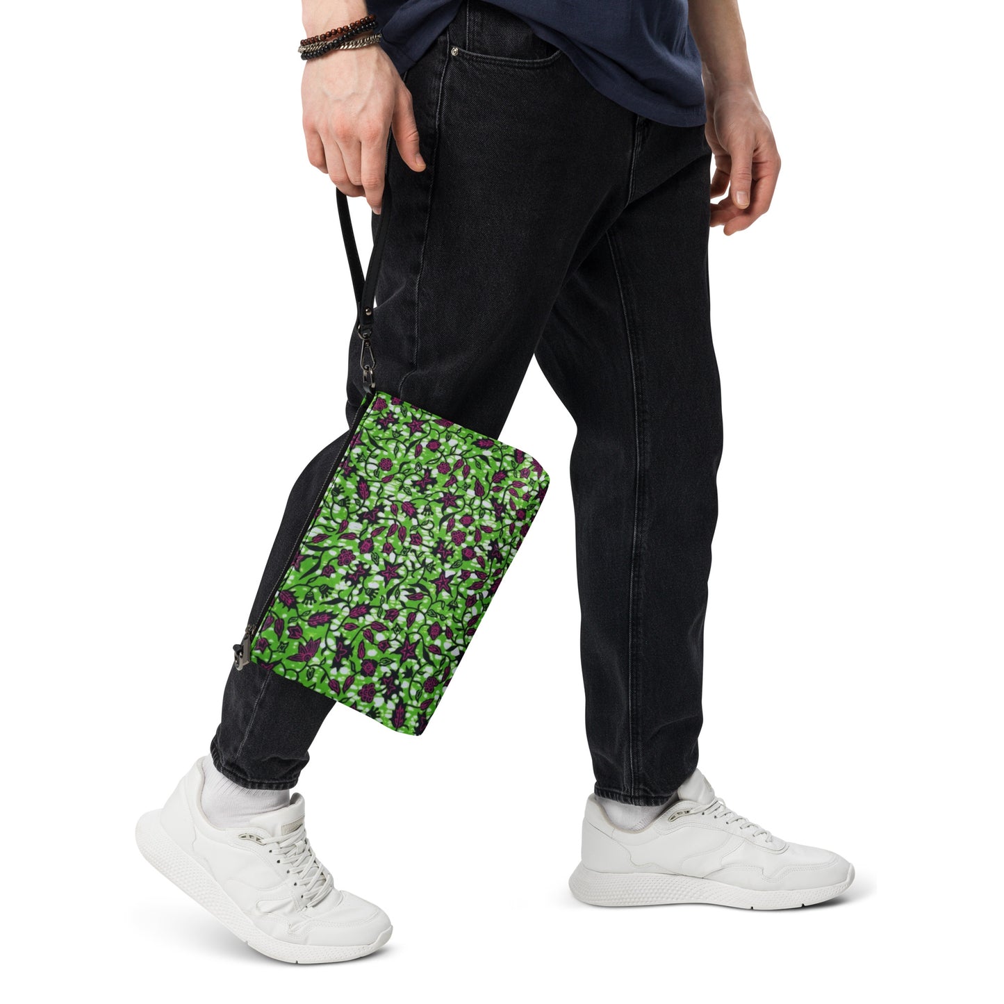 Green Burgundy Ankara Crossbody Bag