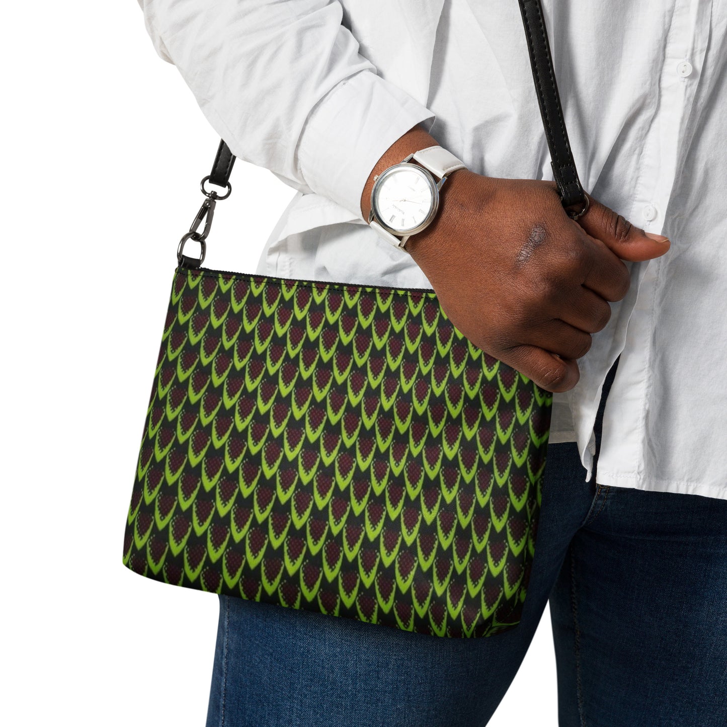 Green Flame Ankara Crossbody Bag