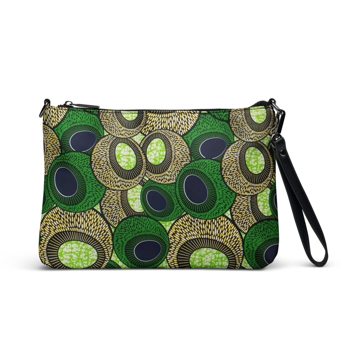 Green Oval Ankara Crossbody Bag