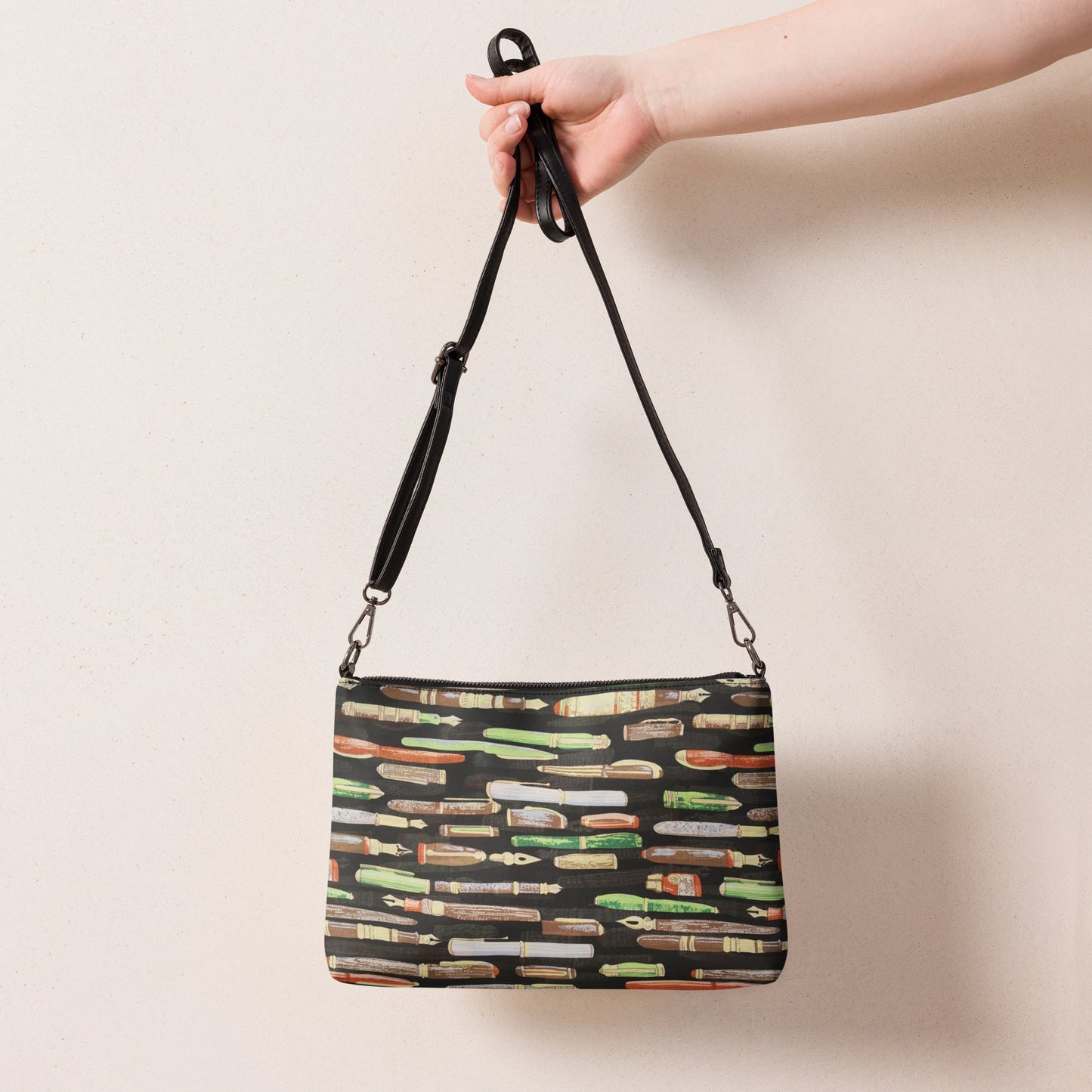 Green Pen Ankara Crossbody Bag