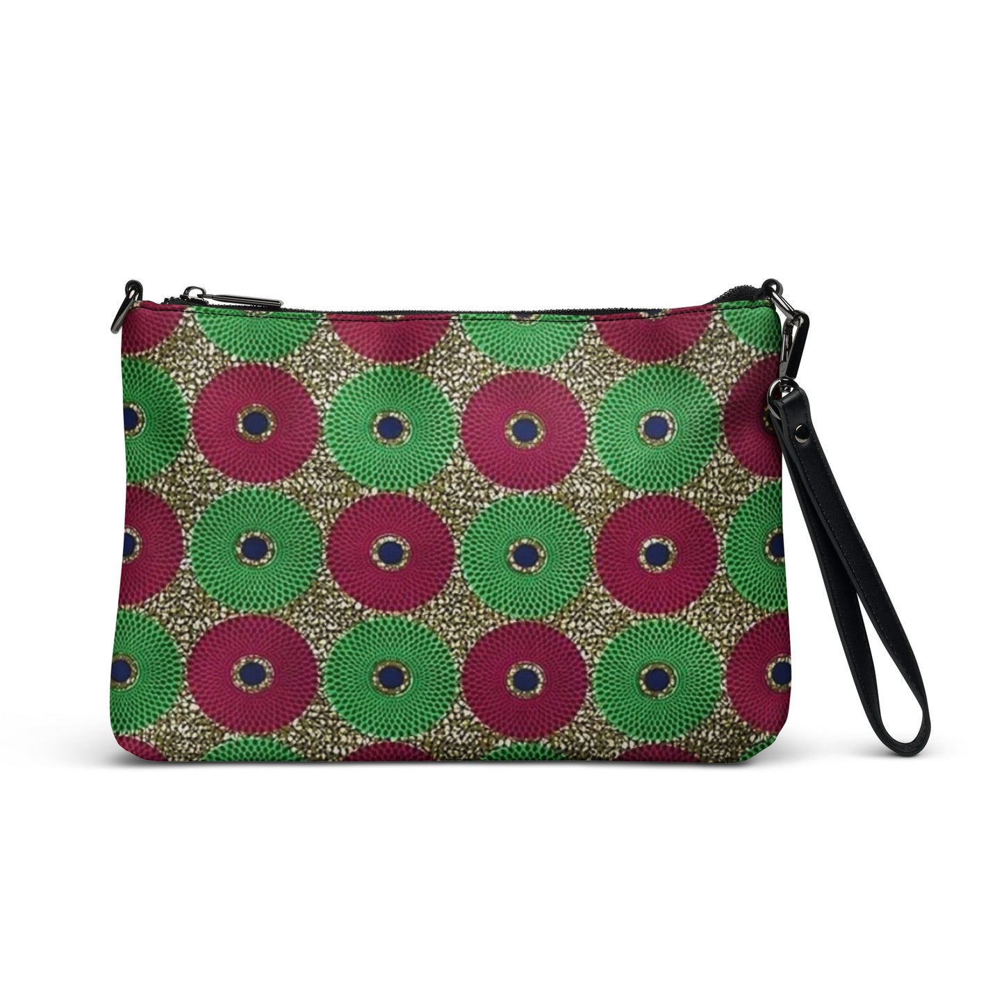 Green Red Mandela Ankara Crossbody Bag