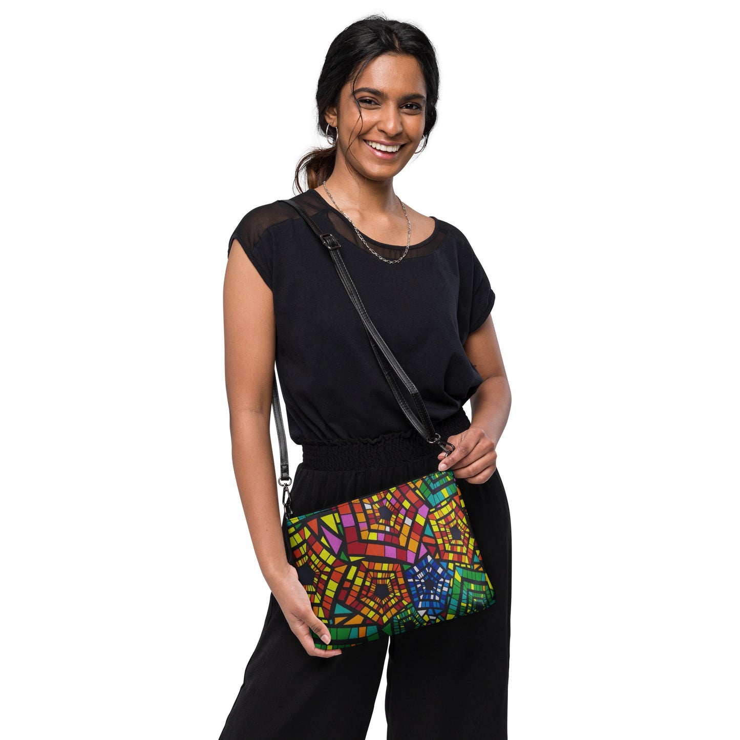 Multicolour Pentagon Ankara Crossbody Bag