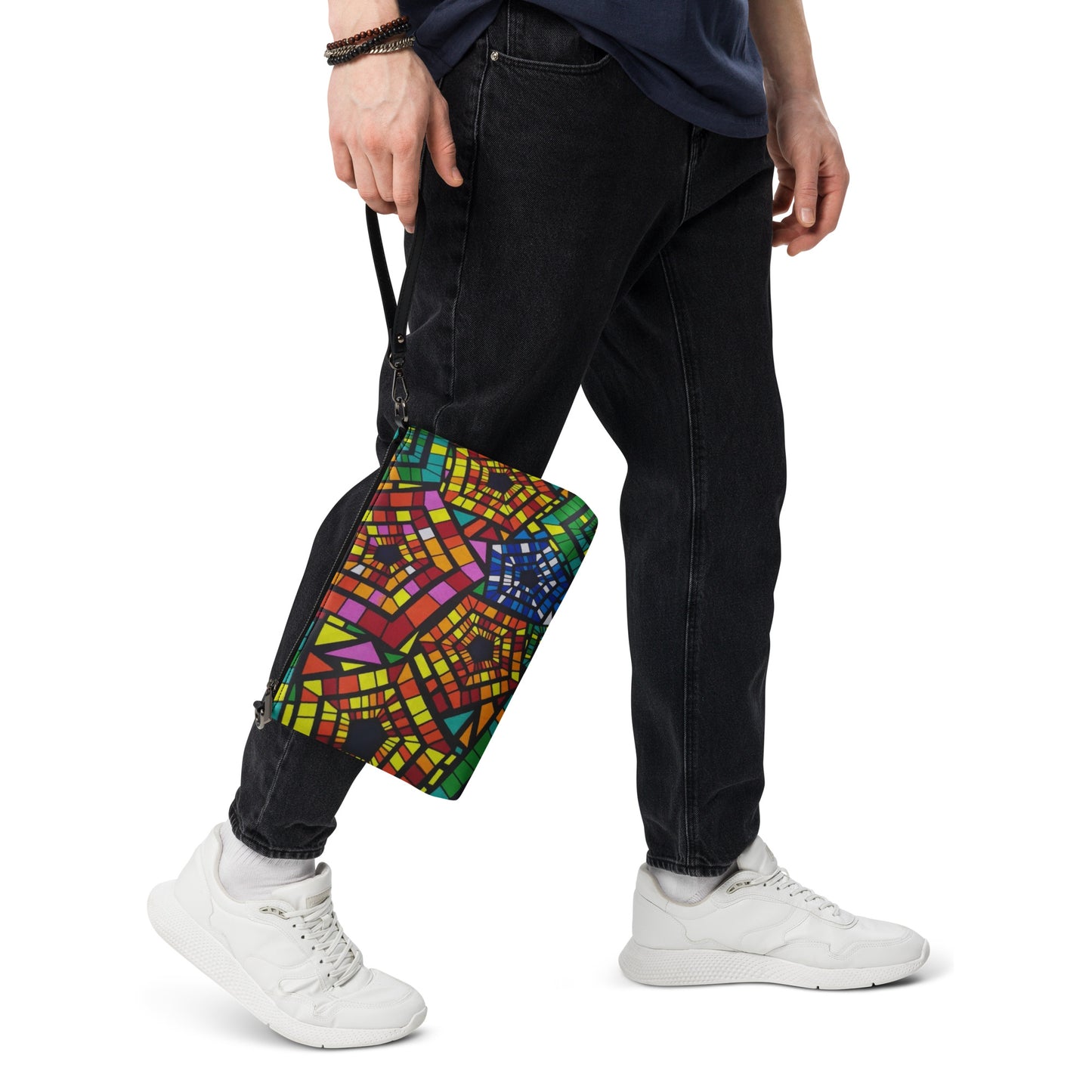 Multicolour Pentagon Ankara Crossbody Bag