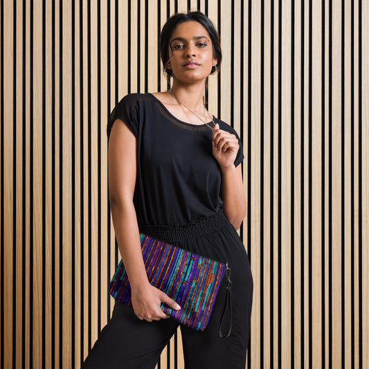 Purple Blue Orange Ankara Crossbody Bag