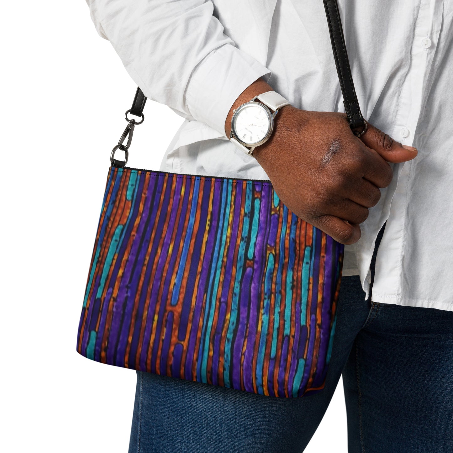 Purple Blue Orange Ankara Crossbody Bag