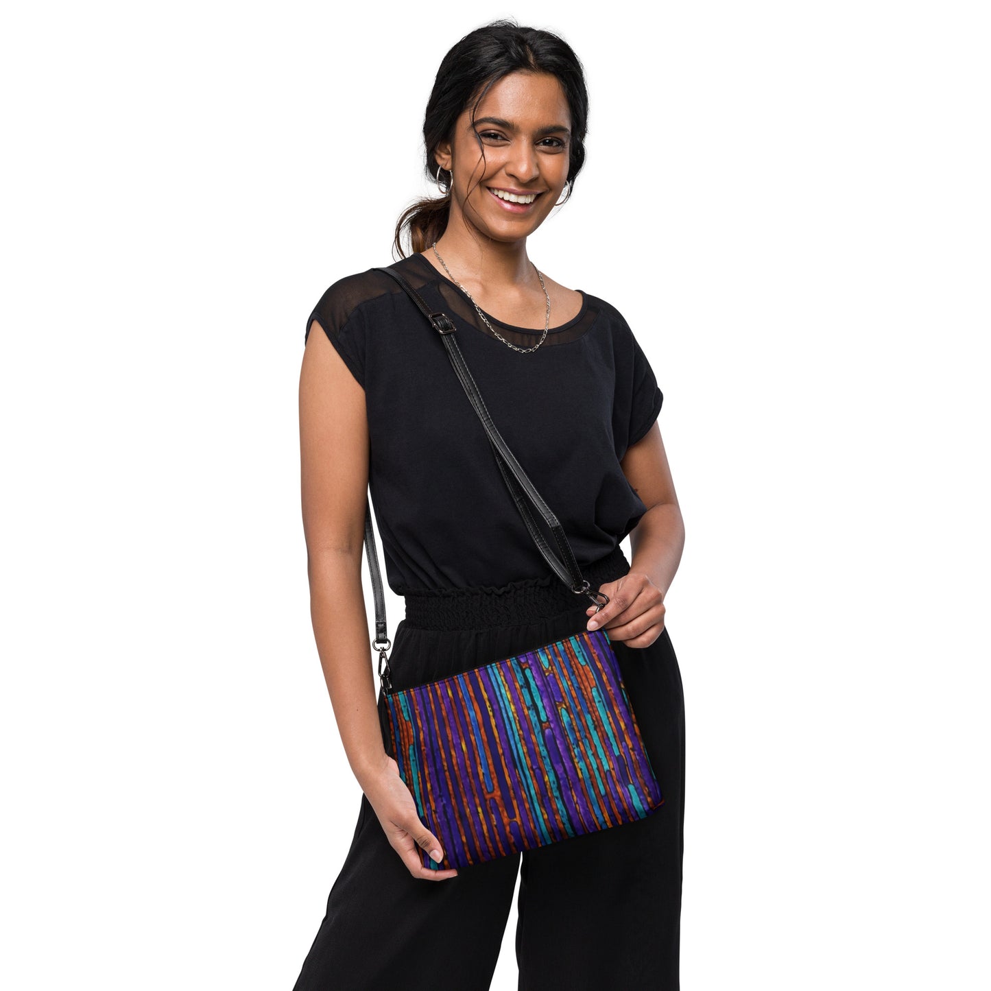 Purple Blue Orange Ankara Crossbody Bag