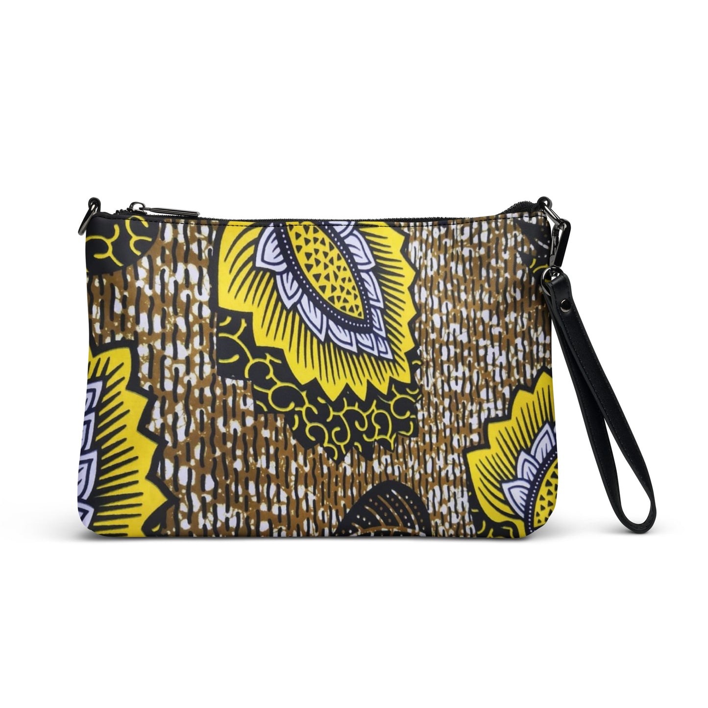 Yellow Brown Ankara Crossbody Bag