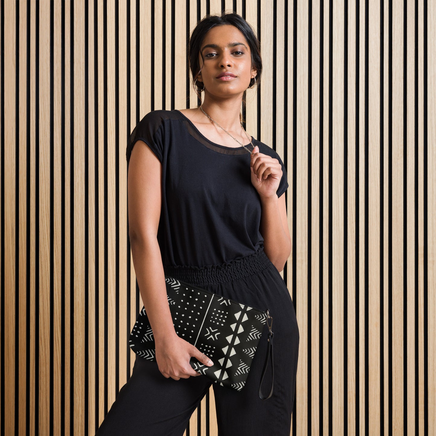 Black & White African Print Ankara Crossbody Bag