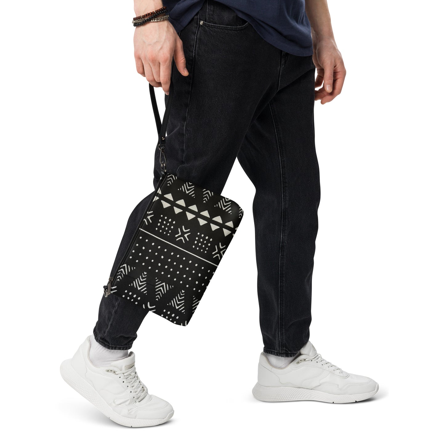 Black & White African Print Ankara Crossbody Bag