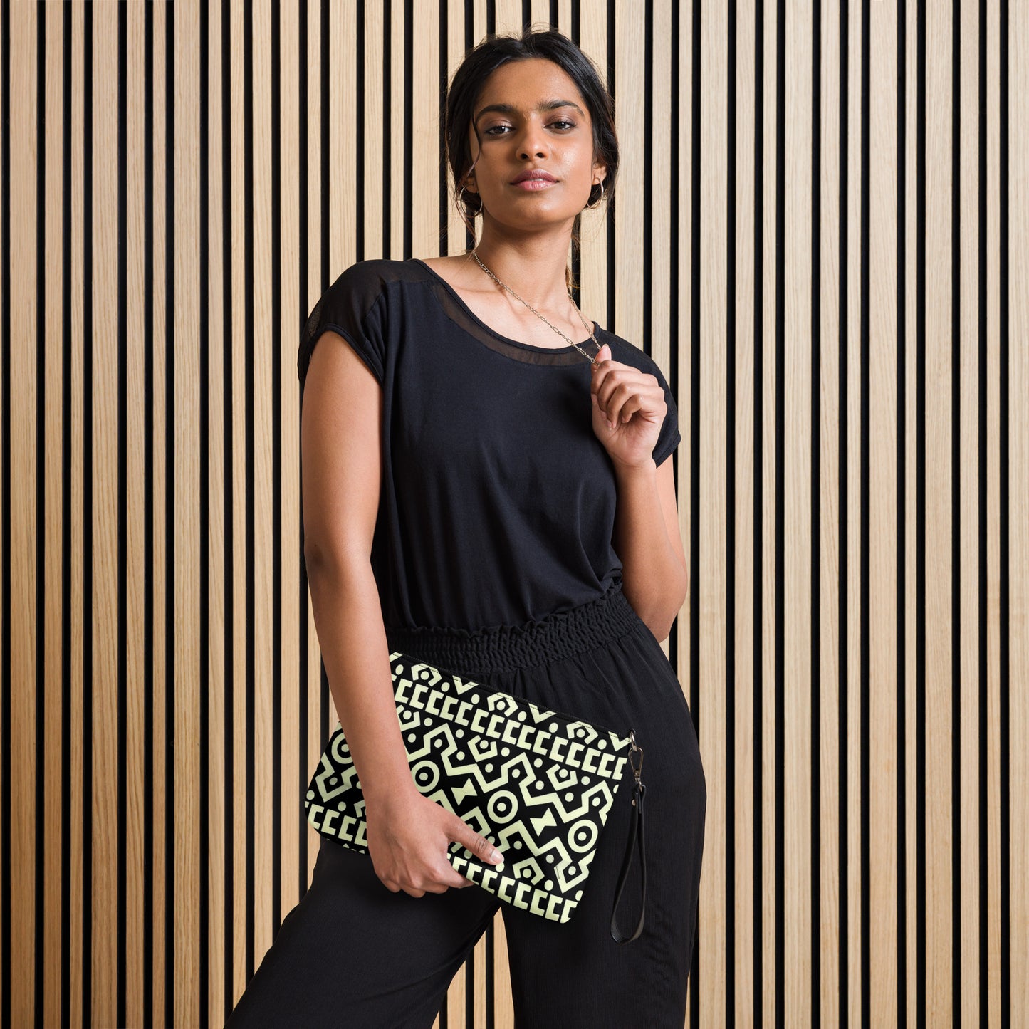 Black & Cream Bogolan Ankara Crossbody Bag