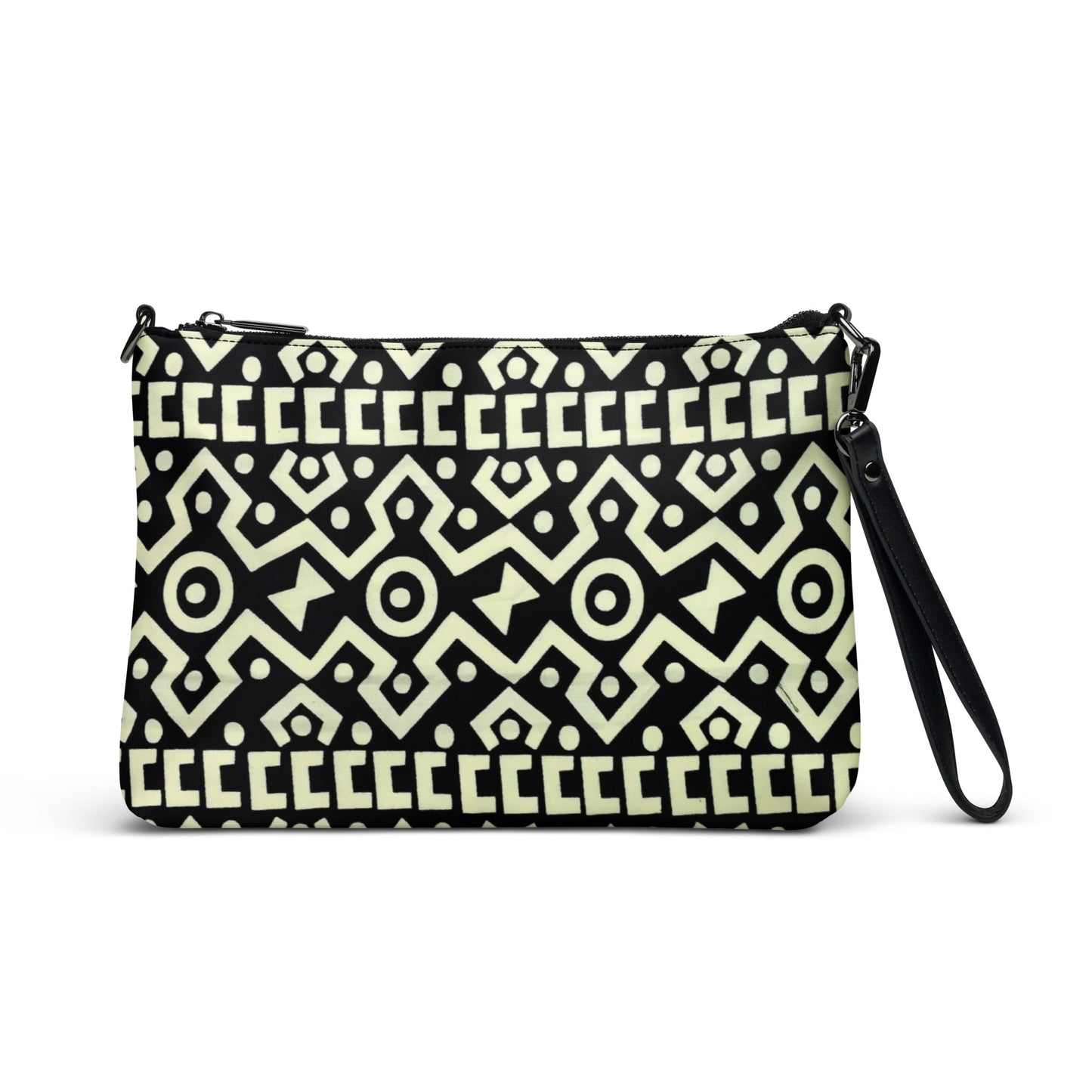 Black & Cream Bogolan Ankara Crossbody Bag