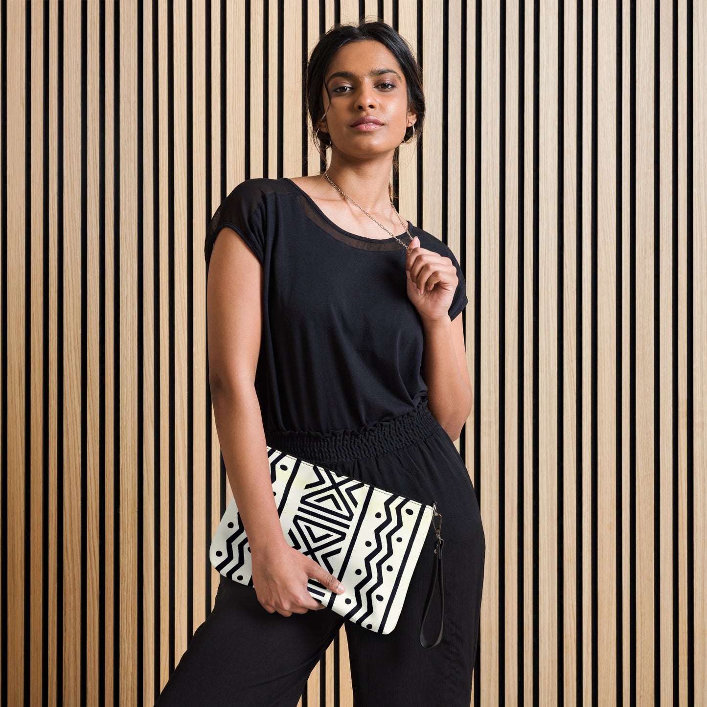 Black & White Bogolan Ankara Crossbody Bag