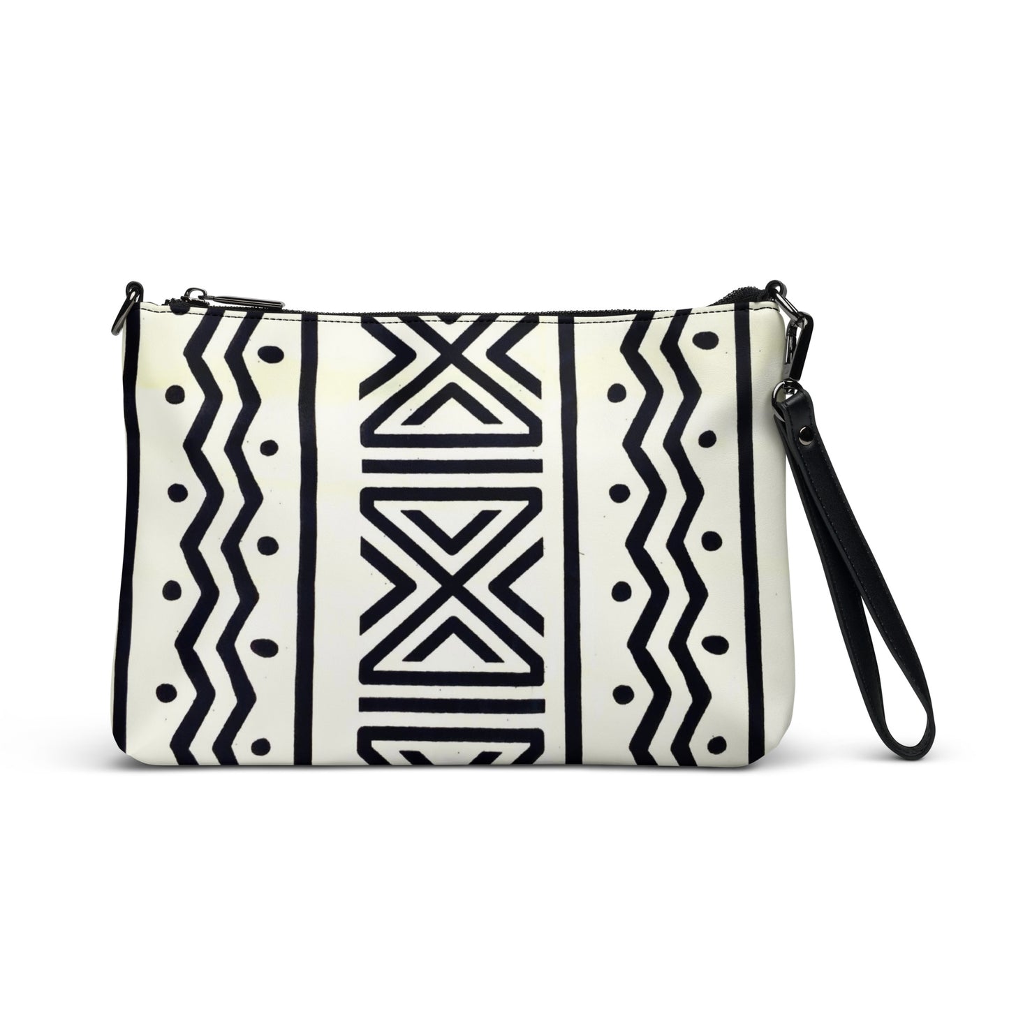 Black & White Bogolan Ankara Crossbody Bag