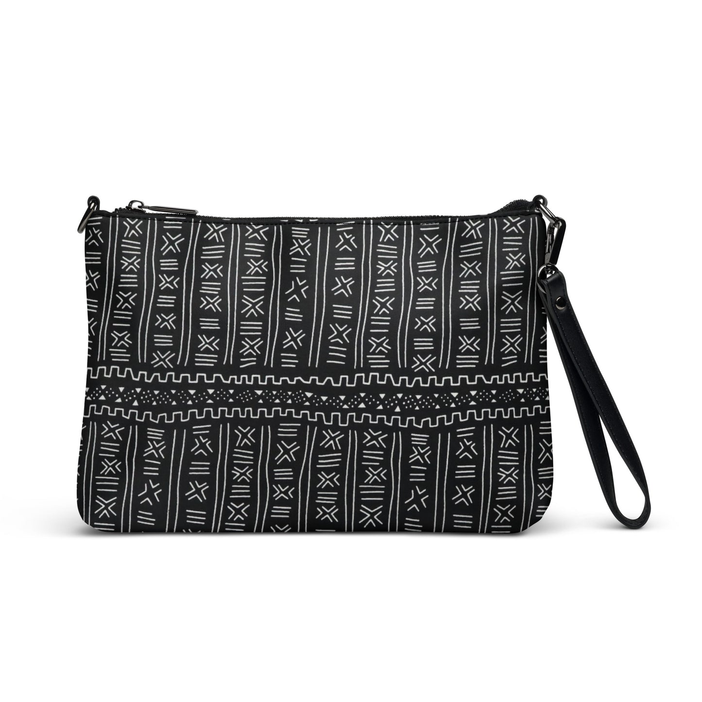 Black White Bogolan African Print Ankara Crossbody Bag
