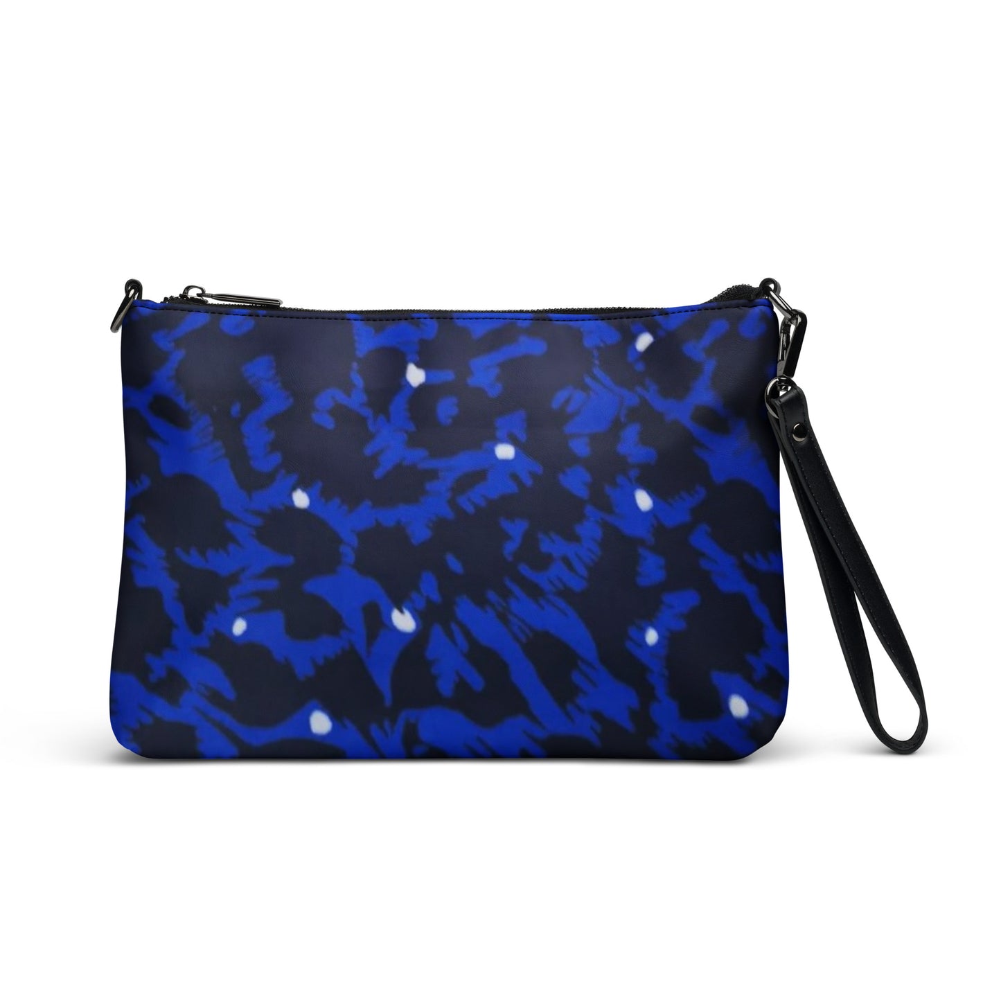 Blue Leopard Ankara Crossbody Bag