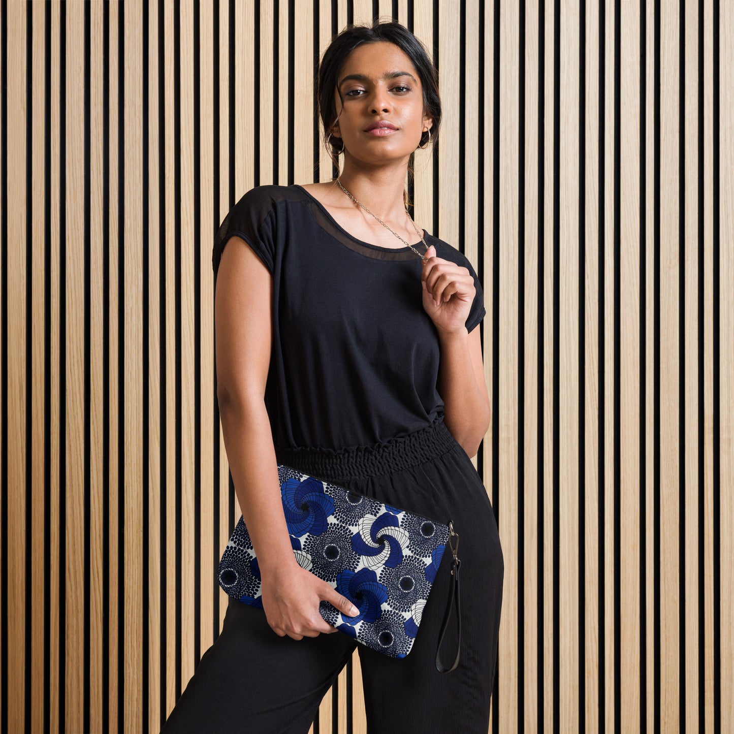 Blue White Black Mandela Ankara Crossbody Bag