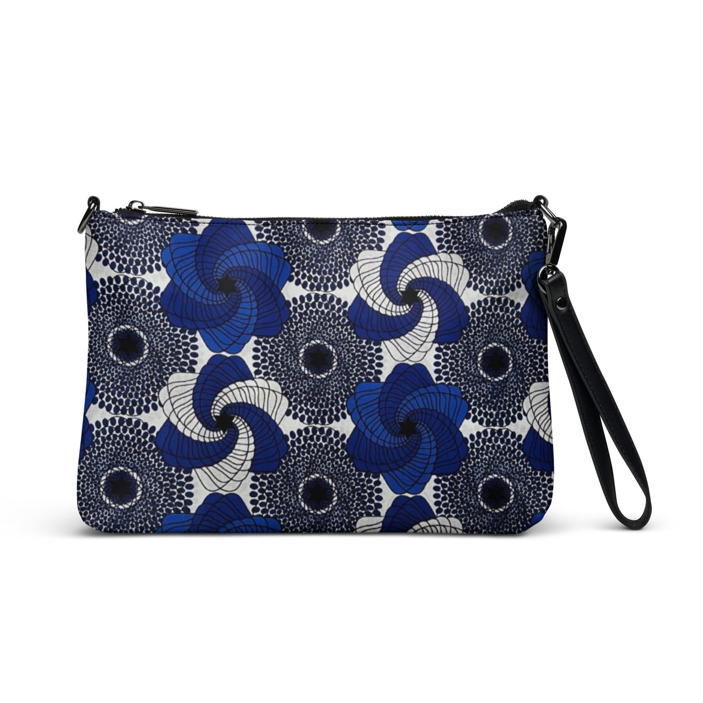 Blue White Black Mandela Ankara Crossbody Bag