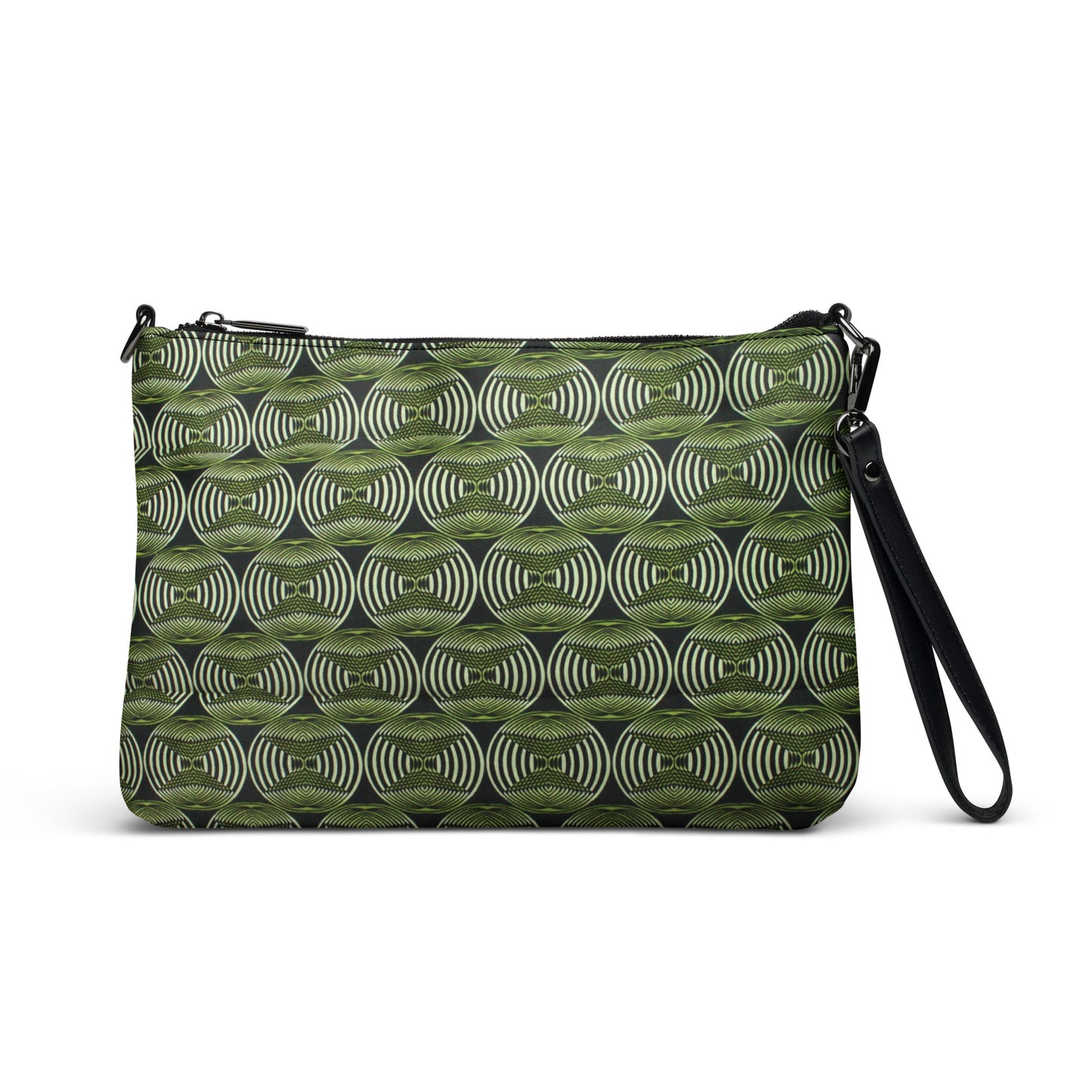 Bottle Green Abstract Ankara Crossbody Bag