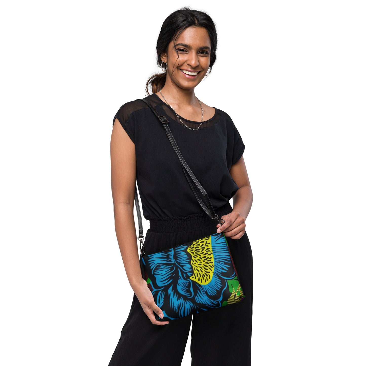 Bright Floral Ankara Crossbody Bag