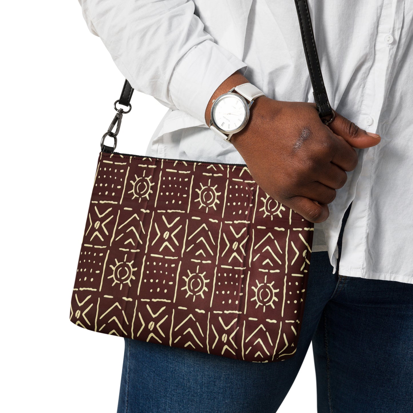 Brown Bogolanfini Crossbody Bag