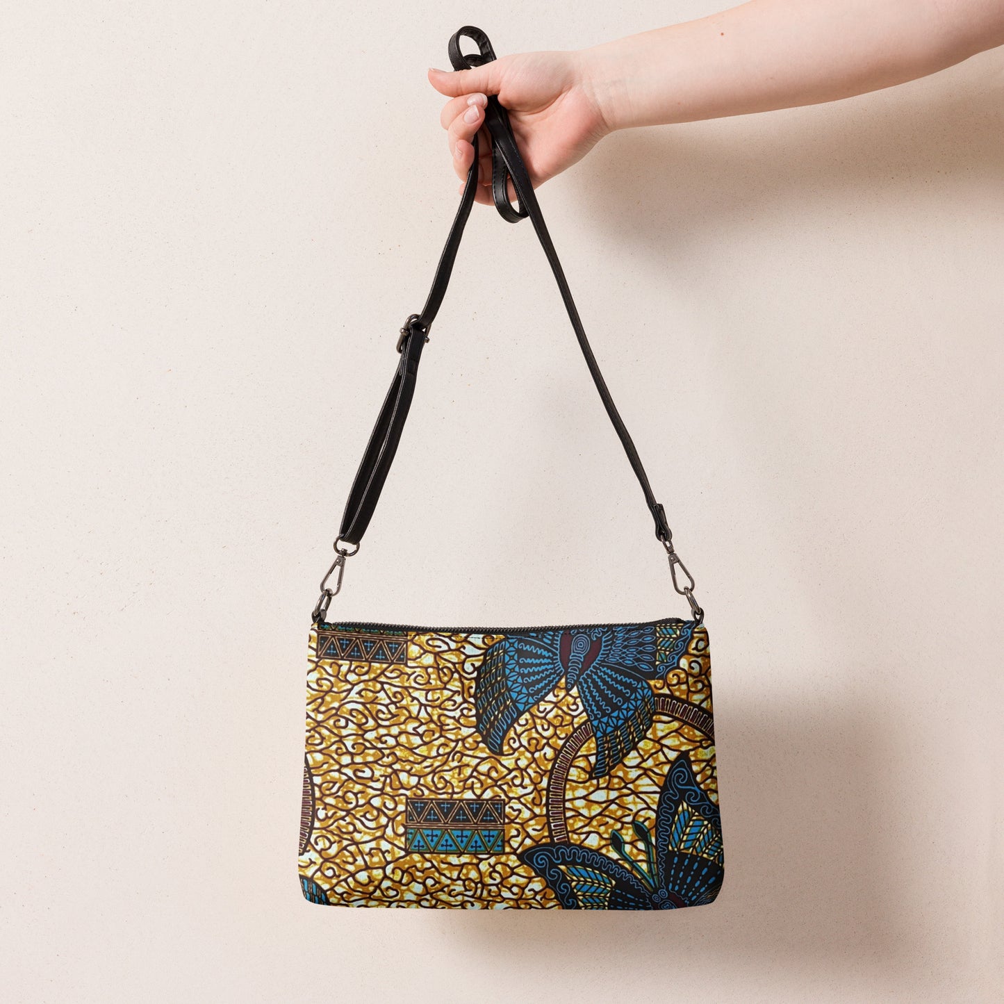 Butterfly Brown Ankara Crossbody Bag