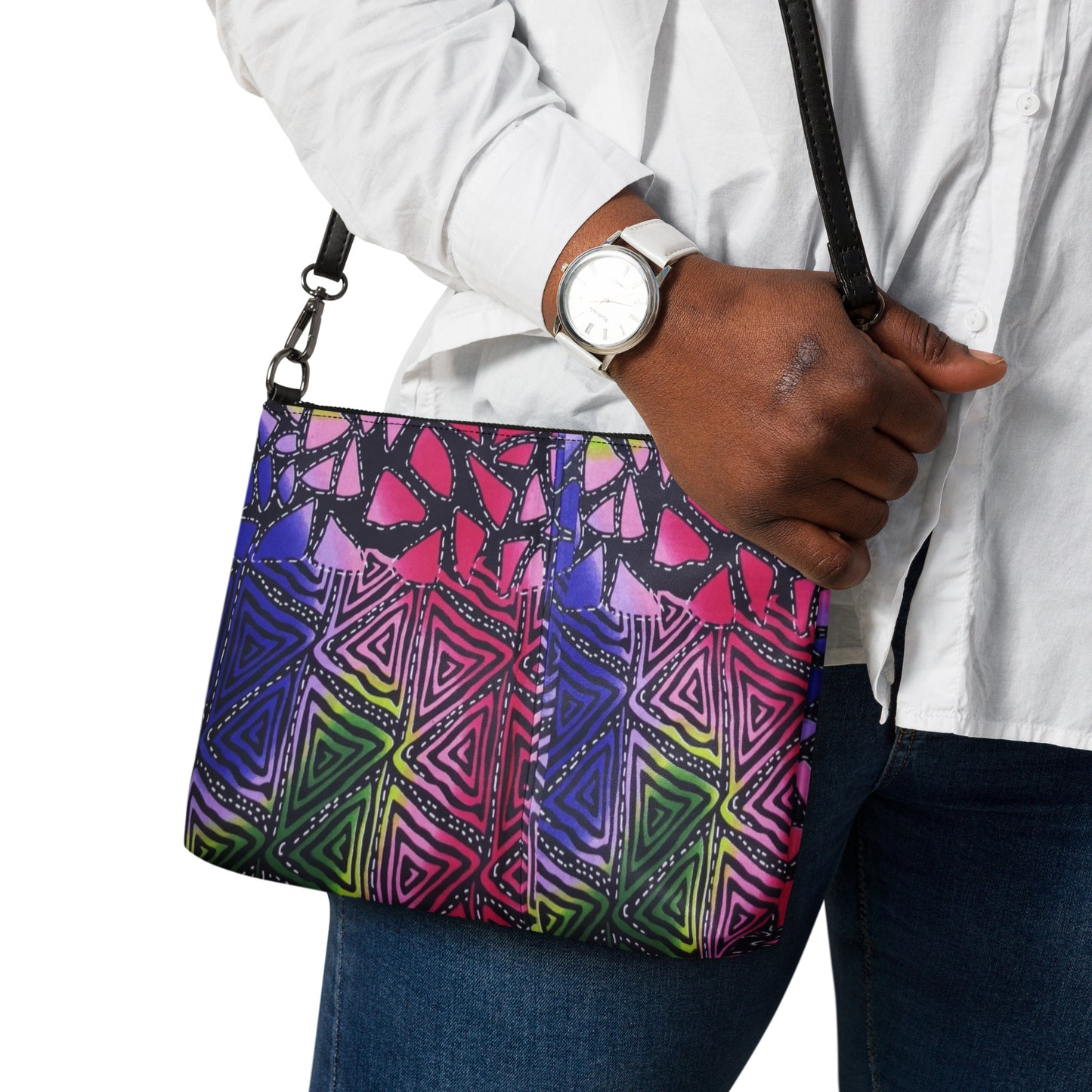 Colourful Shapes Ankara Crossbody Bag