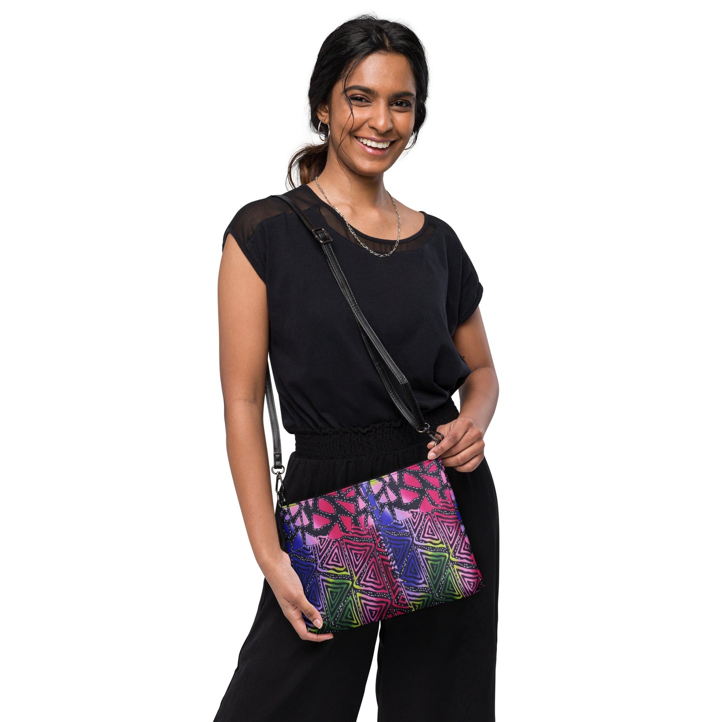 Colourful Shapes Ankara Crossbody Bag