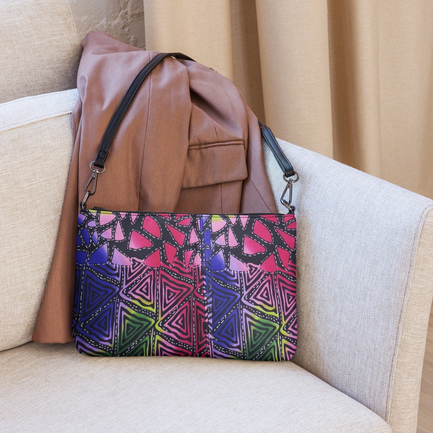 Colourful Shapes Ankara Crossbody Bag